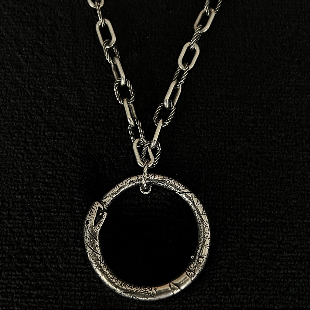 Gucci Ouroboros Snake Pendant Necklace